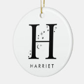 Monogram H Celestie Name Keramik Ornament (Links)