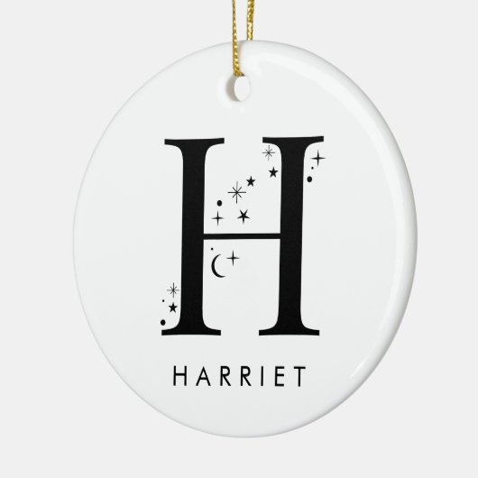 Monogram H Celestie Name Keramik Ornament (Links)