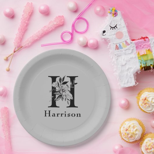 Monogram H Custom Pappteller (Party)