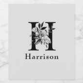 Monogram H Custom Weinetikett (Einzelnes Label)
