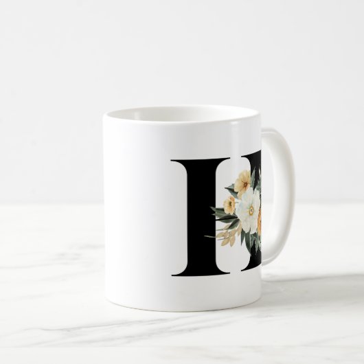 Monogram H Erste Kaffee-Tasse Kaffeetasse (VorderseiteRechts)