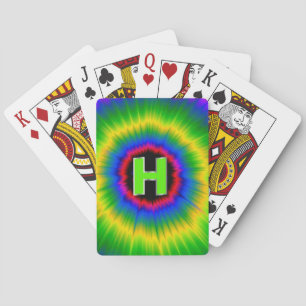 Monogram H Gefärbte Krawatte Multicolor Rainbow Spielkarten