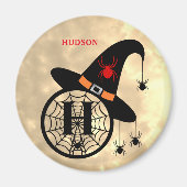 Monogram H Halloween Sky Hexenspinnen Name Magnet (Vorne)