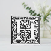 Monogram H Initial Black and White Floral Pattern (Stehend Vorderseite)