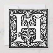 Monogram H Initial Black and White Floral Pattern (Vorderseite)