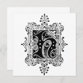 Monogram H Initial Black and White Floral Pattern (Vorne/Hinten)