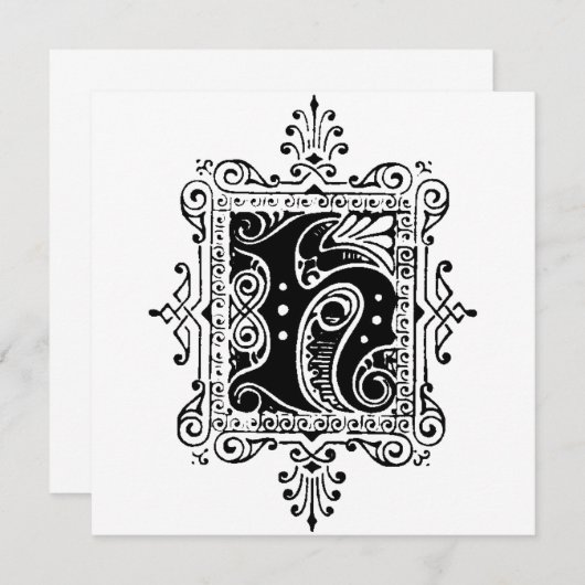 Monogram H Initial Black and White Floral Pattern (Vorne/Hinten)
