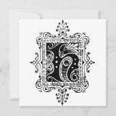 Monogram H Initial Black and White Floral Pattern (Vorderseite)