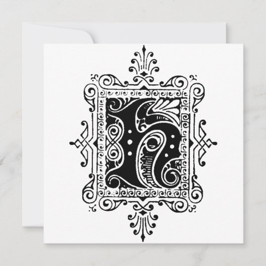 Monogram H Initial Black and White Floral Pattern (Vorderseite)
