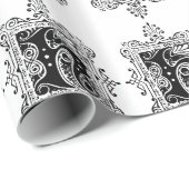 Monogram H Initial Black and White Floral Pattern Geschenkpapier (Rolleneckpunkt)