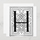 Monogram H Initial Black and White Gothic Pattern (Vorne/Hinten)
