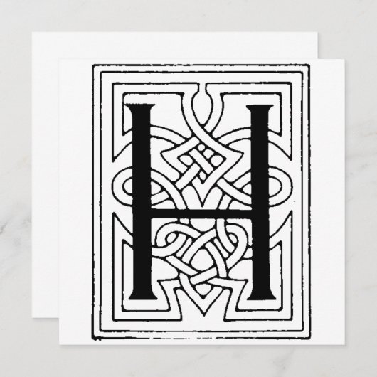 Monogram H Initial Black and White Gothic Pattern (Vorne/Hinten)