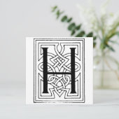 Monogram H Initial Black and White Gothic Pattern (Stehend Vorderseite)