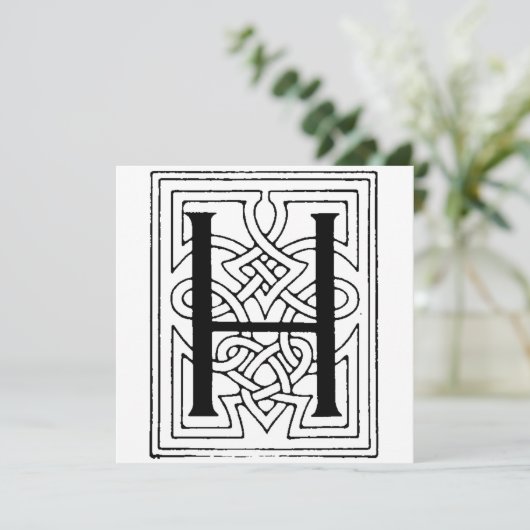 Monogram H Initial Black and White Gothic Pattern (Stehend Vorderseite)