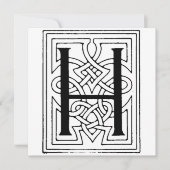 Monogram H Initial Black and White Gothic Pattern (Vorderseite)