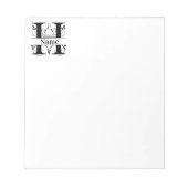Monogram H Initial Stationary Desk Notepad Notizblock (Vorderseite)
