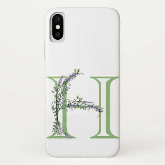 Monogram H Lavendel Eucalyptus Case-Mate iPhone Hülle (Rückseite)