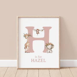 Monogram H Niedlich Safari Animes Kinderzimmer Wal Poster