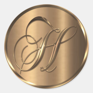 Monogram H NONMETALLIC Bronze Umschlag Aufkleber