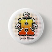 Monogram H Sock Monkey Button (Vorderseite)