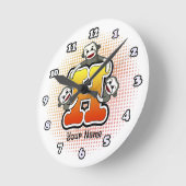 Monogram H Sock Monkey-Uhr Runde Wanduhr (Winkel)