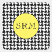 Monogram Hahnentrittmuster 1,5" Stationery Sticker (Vorderseite)