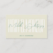 Monogram HAIR & MAKEUP modern script Visitenkarte (Vorderseite)