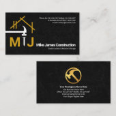 Monogram Hammer Nail A-Frame Pillar Contractor  Visitenkarte (Vorne/Hinten)