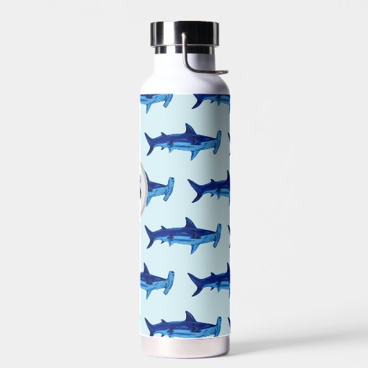 Monogram Hammerhead Shark Pattern Ocean Trinkflasche (Links)