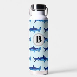 Monogram Hammerhead Shark Pattern Ocean Trinkflasche