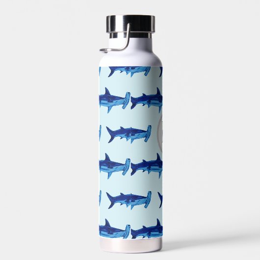 Monogram Hammerhead Shark Pattern Ocean Trinkflasche (Rechts)