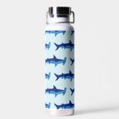 Monogram Hammerhead Shark Pattern Ocean Trinkflasche (Rückseite)