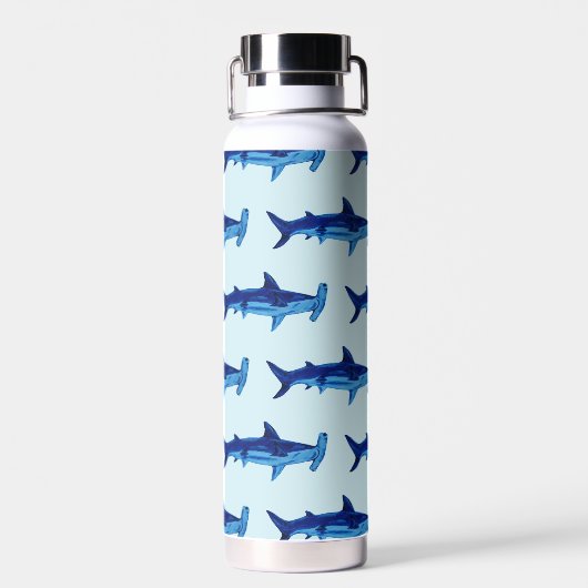Monogram Hammerhead Shark Pattern Ocean Trinkflasche (Rückseite)