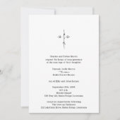 Monogram Hand Lettered Chic Cross Wedding Einladung (Vorderseite)