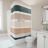 Monogram Handgemalt Erdgestreiftes Muster niedlich Duschvorhang (Beispiel)