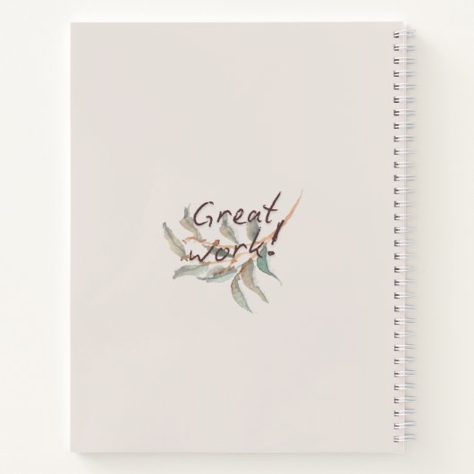 Monogram Handgemalte Pflanze Wasserfarbe Stilvoll Notizblock (Rückseite)