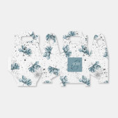 Monogram, handgestrichen, blau blauer Blumenmuster Geschenkschachtel (Ungefaltet)