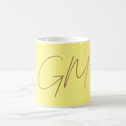 Monogram Handwriting Initials Beruflich Modern Kaffeetasse (Mittel)