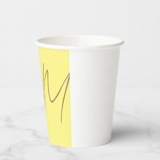 Monogram Handwriting Initials Beruflich Modern Pappbecher (Links)