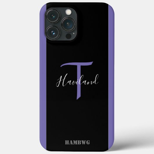 Monogram Handy Case HAMbyWG - Black & lila (Rückseite)