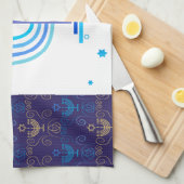 Monogram Hanukkah Festival Menorah Lights Geschirrtuch (Viertel Falte)