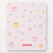 Monogram Happy Face Heart Eye Mousepad (Vorne)