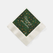 Monogram, Happy Halloween Moons & Stars Cocktail Serviette (Ecke)