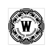 Monogram hat eine fette runde Umgebung mit Namen Gummistempel (Prägung)