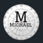 Monogram Hauptstadt masculine fügen Sie Namen einf Dartscheibe<br><div class="desc">Gestaltung</div>