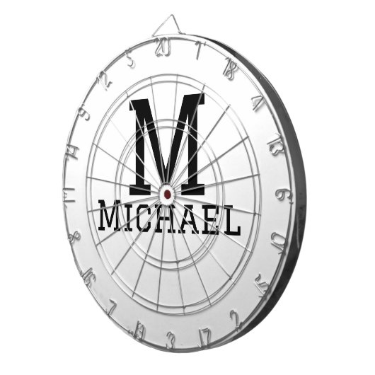 Monogram Hauptstadt masculine fügen Sie Namen einf Dartscheibe (Vorderseite rechts)