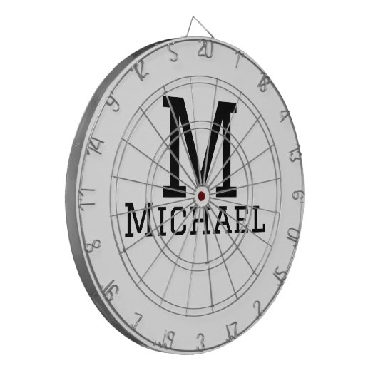 Monogram Hauptstadt masculine fügen Sie Namen einf Dartscheibe (Vorderseite Links)