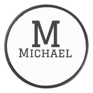 Monogram Hauptstadt masculine fügen Sie Namen einf Eishockey Puck