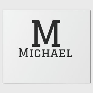 Monogram Hauptstadt masculine fügen Sie Namen einf Geschenkpapier