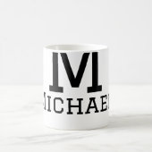 Monogram Hauptstadt masculine fügen Sie Namen einf Kaffeetasse (Mittel)